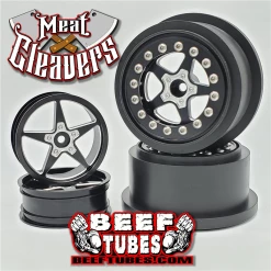 Beef Tubes Meat Cleaver Drag Wheel Set - Black Re-machined Aluminum (4 pcs)