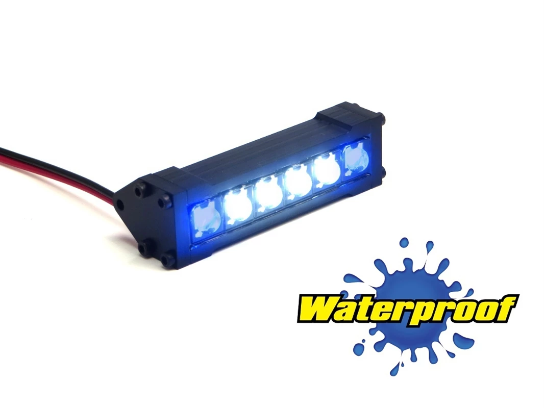Gear Head RC 1/10 Scale Six Shooter 2" LED Light Bar - White and Blue 3 Gear Head RC 1/10 Scale Six Shooter 2" LED Light Bar - White and Blue