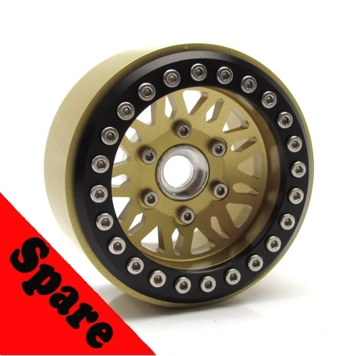 Gear Head RC 1.9" Vegas Beadlock Wheel, Gold (1) Spare 3 Gear Head RC 1.9" Vegas Beadlock Wheel, Gold (1) Spare