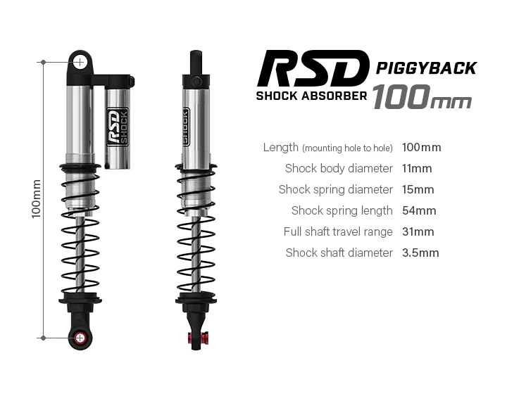 Gmade RSD Piggyback Shock Absorber 100mm (2) 8 Gmade RSD Piggyback Shock Absorber 100mm (2) - Image 6