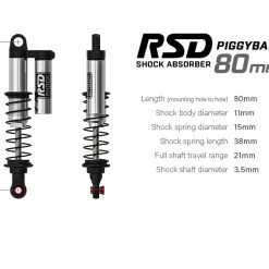 Gmade RSD Piggyback Shock Absorber 80mm (2) -Cars Truck shop online GMA23302 7