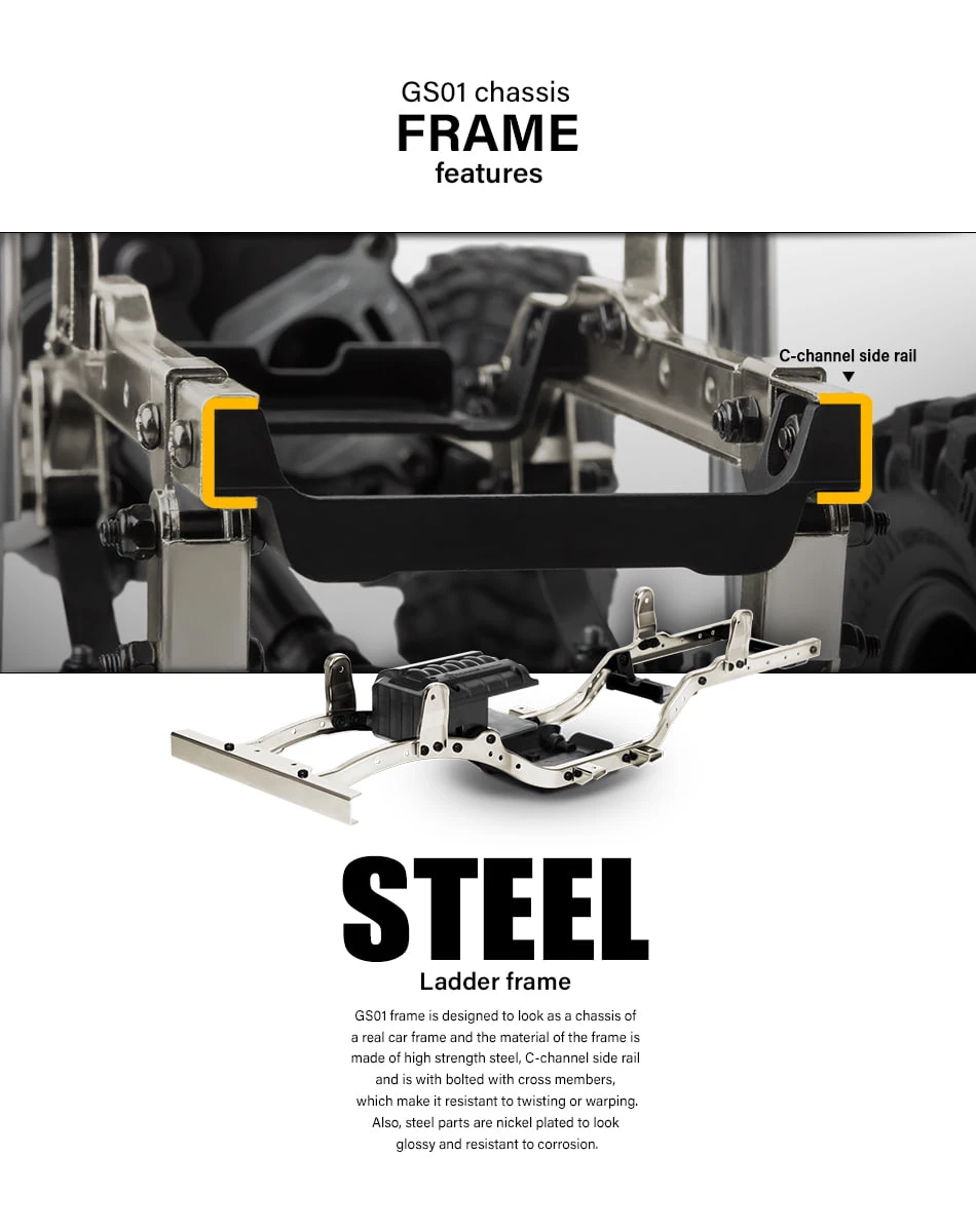 Gmade Military Sawback RTR 4WD Off-Road Vehicle 1/10th w/ GS01 Chassis 8 Gmade Military Sawback RTR 4WD Off-Road Vehicle 1/10th w/ GS01 Chassis - Image 6