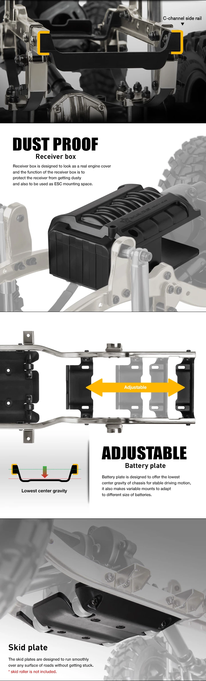 Gmade GS01 Black Frame Set 6 Gmade GS01 Black Frame Set - Image 4