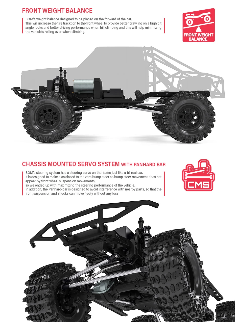 Gmade GS02 BOM 1/10 4WD Ultimate Trail Truck Kit 14 Gmade GS02 BOM 1/10 4WD Ultimate Trail Truck Kit - Image 12