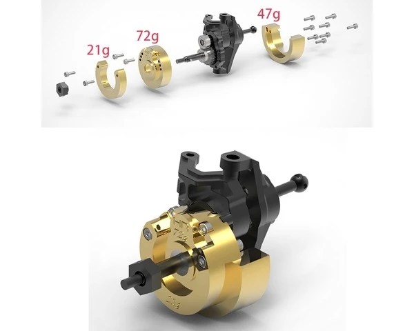 Hot Racing Ultimate Brass Weight Knuckle Portal Cover TRX-4 6 Hot Racing Ultimate Brass Weight Knuckle Portal Cover TRX-4 - Image 4