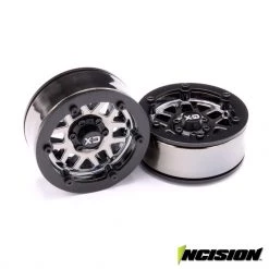 Incision 1.9" KMC XD229 Machete Black Chrome Plastic Wheels (2)