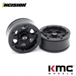 Incision 1.9" KMC KM233 Hex Black Plastic Wheels (2)