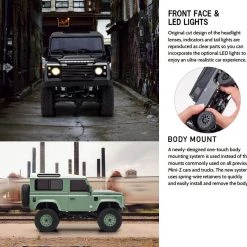 Kyosho MINI-Z 4X4 RTR with Land Rover Defender 90 Autobiography Body - Gray -Cars Truck shop online KYO3252 08 1