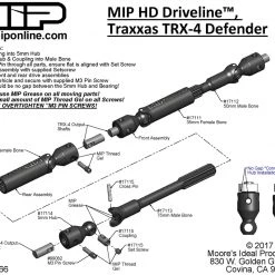 MIP HD Driveline Kit TRX-4 Defender / Tactical 12.8" WB 13 MIP HD Driveline Kit TRX-4 Defender / Tactical 12.8" WB -Cars Truck shop online MIP17110 7