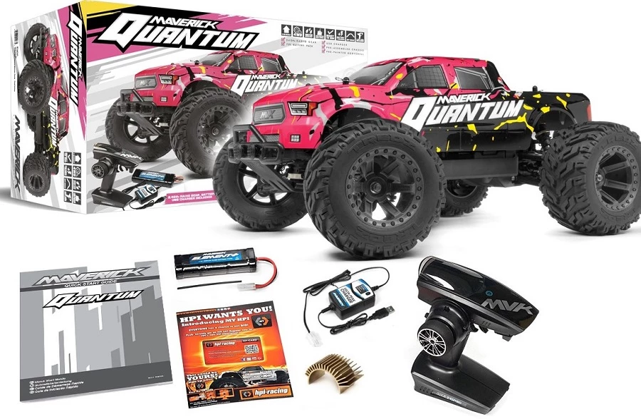 Maverick 1/10 Quantum MT RTR 4WD Monster Truck - Pink / Yellow 12 Maverick 1/10 Quantum MT RTR 4WD Monster Truck - Pink / Yellow - Image 10