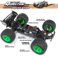 Maverick 1/10 Quantum XT Flux 80A RTR Brushless 4WD Stadium Truck - Silver / Green -Cars Truck shop online MVK150208 2 1