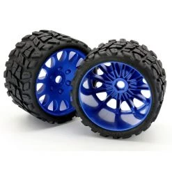 Powerhobby Raptor BELTED Monster Truck Tires Pre-mounted on 3.8" Wheels - Blue (2) -Cars Truck shop online PHBPHT1141SBLUE 4