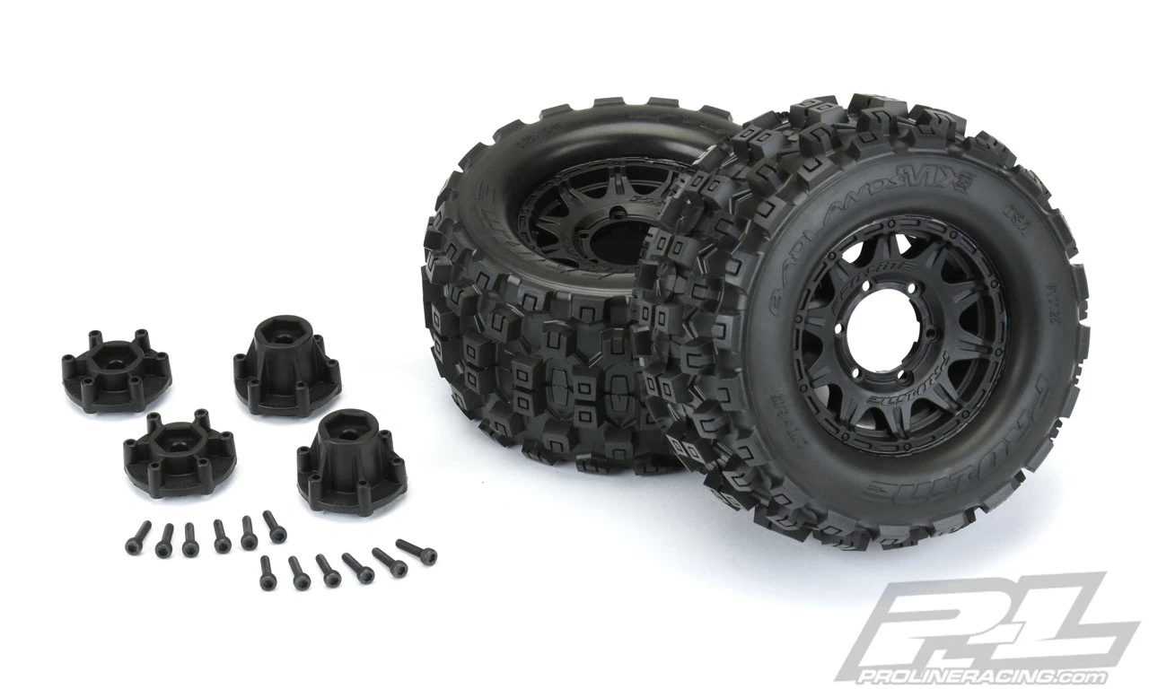 Pro-Line Badlands MX28 2.8" All Terrain Tires Mounted on Raid 6x30 Wheels (2) 5 Pro-Line Badlands MX28 2.8" All Terrain Tires Mounted on Raid 6x30 Wheels (2) - Image 3