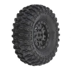 Pro-Line 1/24 Hyrax Front/Rear 1.0" Tires Mounted on Black Impulse Beadlock Wheels (4)