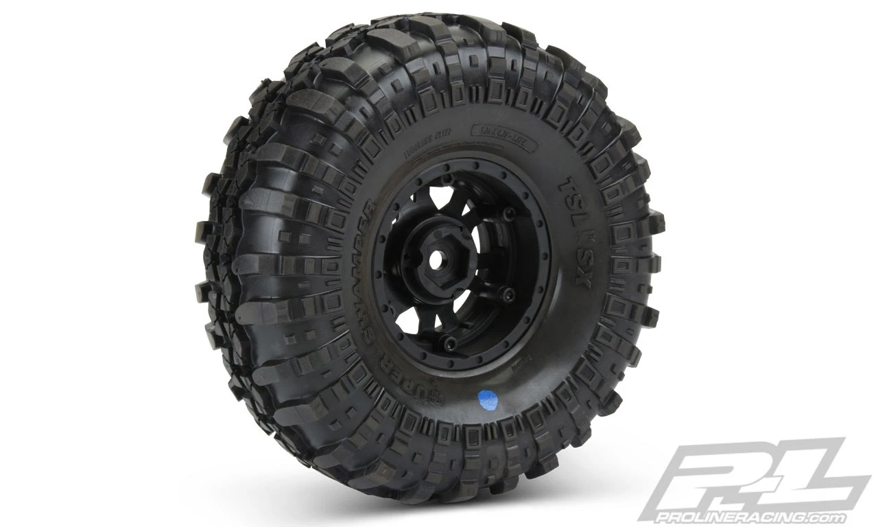 Pro-Line Interco TSL SX Super Swamper XL 1.9" Mounted on Impulse Black / Silver Plastic Internal Bead-Loc Wheels (2) 6 Pro-Line Interco TSL SX Super Swamper XL 1.9" Mounted on Impulse Black / Silver Plastic Internal Bead-Loc Wheels (2) - Image 4