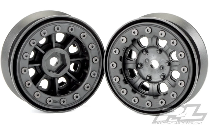 Pro-Line Denali 1.9" Black/Black Bead-Loc 8 Spoke Front or Rear Wheels (2) 4 Pro-Line Denali 1.9" Black/Black Bead-Loc 8 Spoke Front or Rear Wheels (2) - Image 2