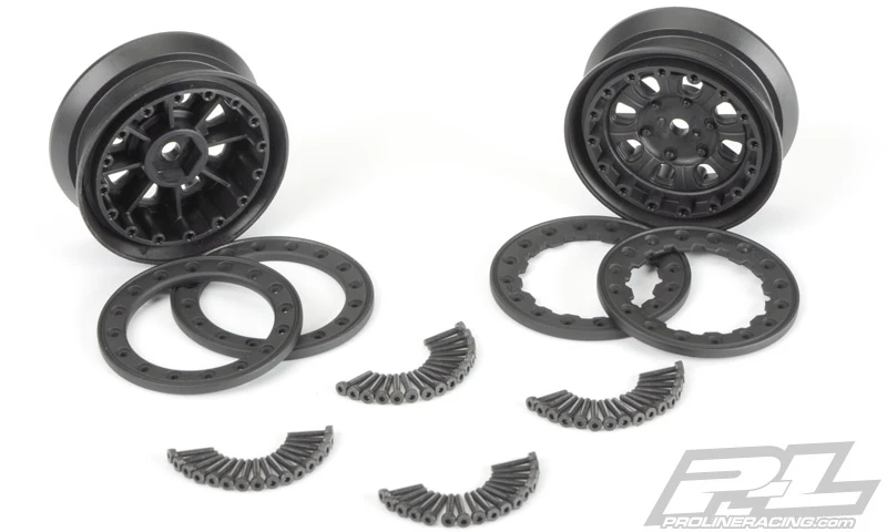 Pro-Line Denali 1.9" Black/Black Bead-Loc 8 Spoke Front or Rear Wheels (2) 5 Pro-Line Denali 1.9" Black/Black Bead-Loc 8 Spoke Front or Rear Wheels (2) - Image 3
