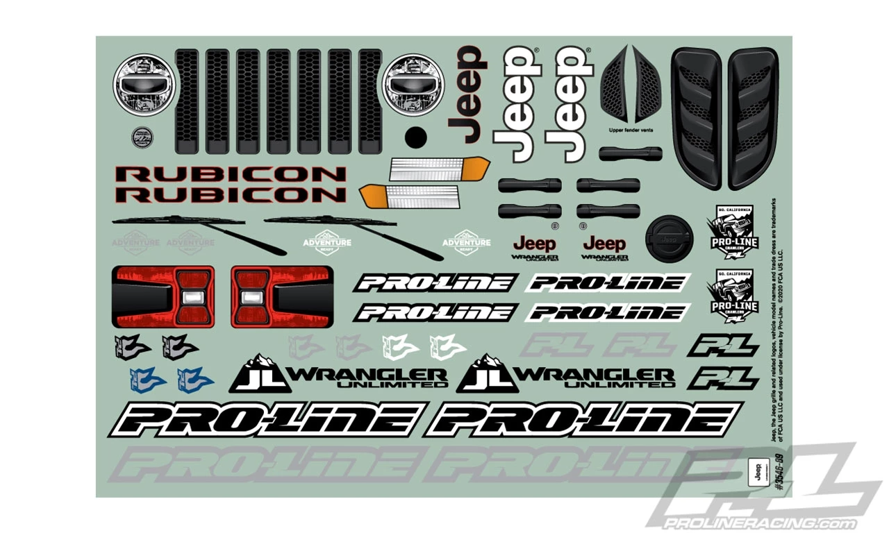 Pro-Line Jeep Wrangler JL Unlimited Rubicon Clear Body for 12.3" (313mm) Wheelbase 8 Pro-Line Jeep Wrangler JL Unlimited Rubicon Clear Body for 12.3" (313mm) Wheelbase - Image 6