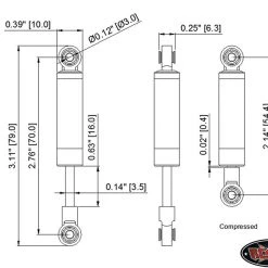 RC4WD Super Scale 70mm White Shocks with Internal Springs -Cars Truck shop online RC4Z D0045 7