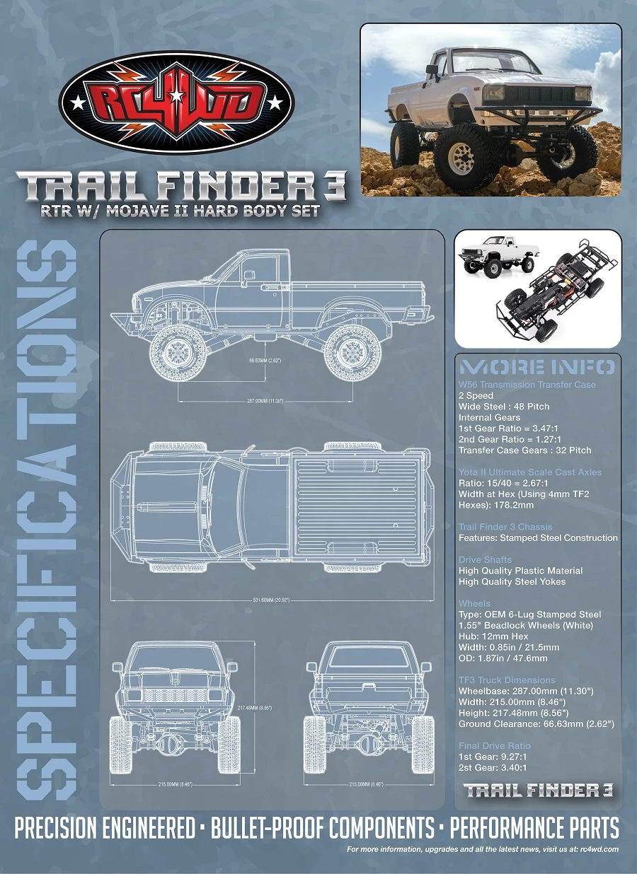 RC4WD Trail Finder 3 RTR with Mojave II Body Set 27 RC4WD Trail Finder 3 RTR with Mojave II Body Set - Image 25