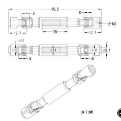 RC4WD Scale Steel Punisher Shaft V3 (3.56"-4.35" / 90.5mm-110.5mm) 5mm Hole -Cars Truck shop online RC4Z S0826 8