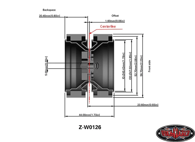 RC4WD Diesel Beadlock 1.7'' Rear Wheels for Tamiya 1/14 Tractor Semi Truck (2) 7 RC4WD Diesel Beadlock 1.7'' Rear Wheels for Tamiya 1/14 Tractor Semi Truck (2) - Image 5
