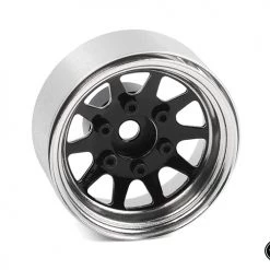 RC4WD OEM 6-Lug Stamped Steel 1.55" Beadlock Wheels (Black and Chrome) (4)