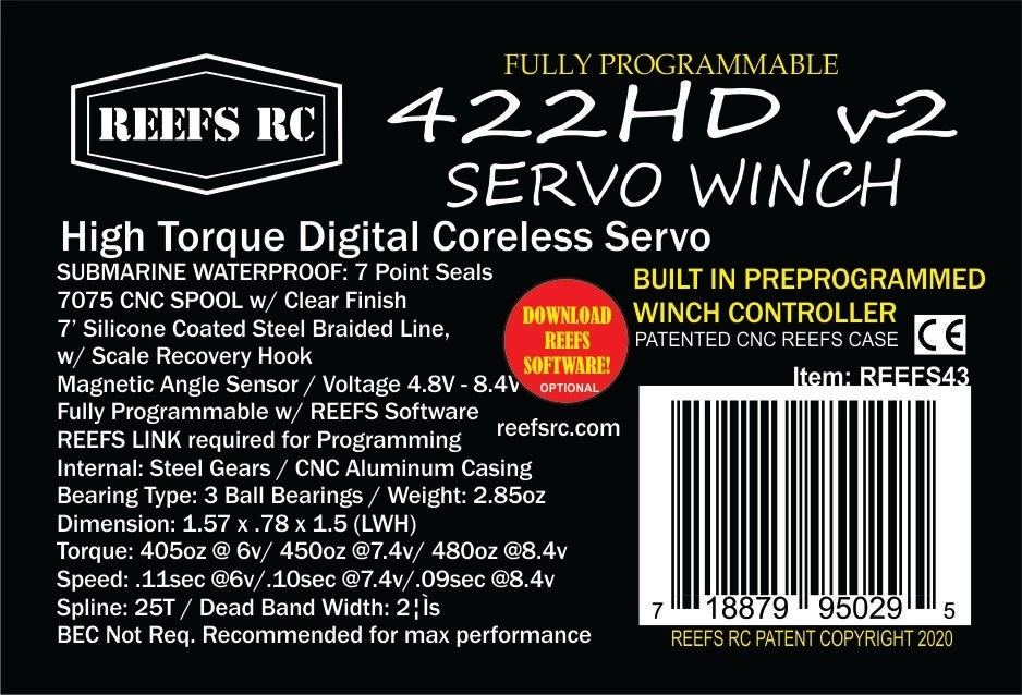 Reef's RC 422HDv2 Servo Winch with Built-In Controller 8 Reef's RC 422HDv2 Servo Winch with Built-In Controller - Image 6