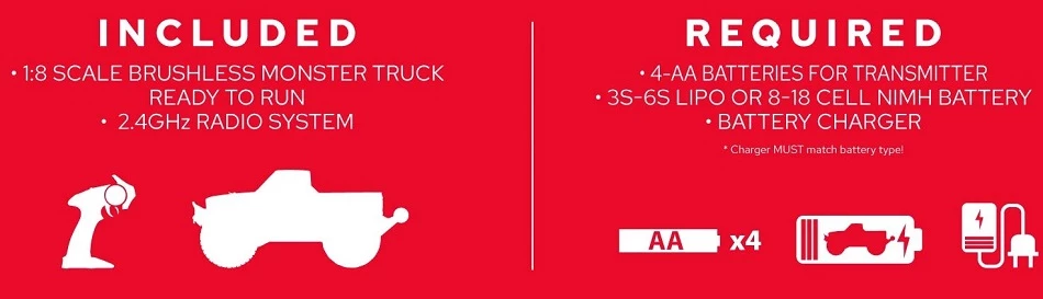 Redcat 1/8 Kaiju 6S Brushless Monster Truck RTR - Blue 20 Redcat 1/8 Kaiju 6S Brushless Monster Truck RTR - Blue - Image 18