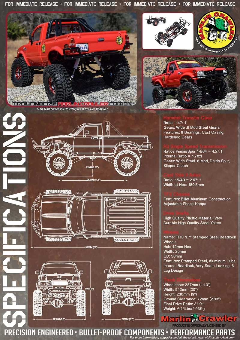 RC4WD Marlin Crawler Trail Finder 2 RTR w/Mojave II Crawler Body Set 22 RC4WD Marlin Crawler Trail Finder 2 RTR w/Mojave II Crawler Body Set - Image 20