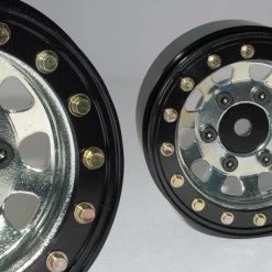 SSD RC 1.55" Steel D Hole Beadlock Wheels (Silver) (2)