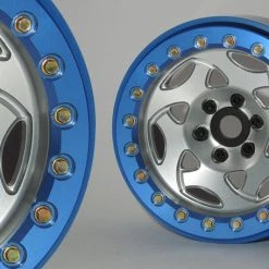 SSD RC 2.2" Champion PL Beadlock Wheels (Silver / Blue) (2)