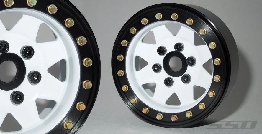 SSD RC 1.9" Steel 8 Spoke Beadlock Wheels (White) (2) 3 SSD RC 1.9" Steel 8 Spoke Beadlock Wheels (White) (2)