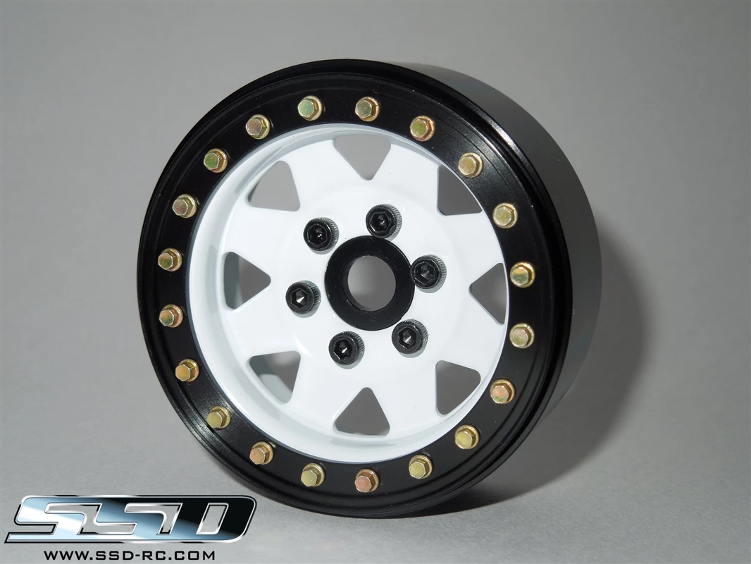 SSD RC 1.9" Steel 8 Spoke Beadlock Wheels (White) (2) 4 SSD RC 1.9" Steel 8 Spoke Beadlock Wheels (White) (2) - Image 2