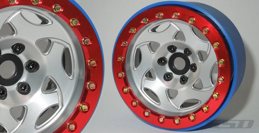 SSD RC 2.2" Champion PL Beadlock Wheels (Silver / Red) (2) 3 SSD RC 2.2" Champion PL Beadlock Wheels (Silver / Red) (2)