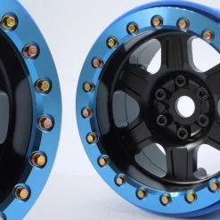 SSD RC 2.2" Challenger PL Beadlock Wheels (Black / Blue) (2)