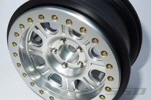 SSD RC 2.9" Bouncer Beadlock Wheels for SCX6 (Silver) (2) 4 SSD RC 2.9" Bouncer Beadlock Wheels for SCX6 (Silver) (2) - Image 2