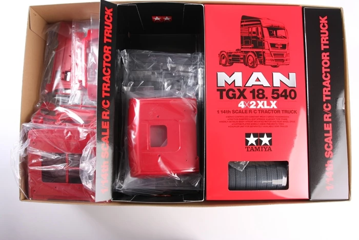 Tamiya RC MAN TGX 18.540 4x2 XLX 1/14 Scale Semi Truck Kit - Red Edition 3 Tamiya RC MAN TGX 18.540 4x2 XLX 1/14 Scale Semi Truck Kit - Red Edition - Image 2