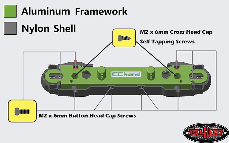 RC4WD OEM Narrow Front Winch Bumper for Axial 1/10 SCX10 III Jeep JLU Wrangler 12 RC4WD OEM Narrow Front Winch Bumper for Axial 1/10 SCX10 III Jeep JLU Wrangler - Image 10