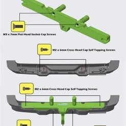 RC4WD OEM Rear Bumper with Tow Hook for Axial 1/10 SCX10 III Jeep JLU Wrangler -Cars Truck shop online VVV C1113 13