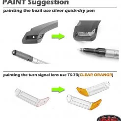 RC4WD Front Fender Flare Set with Lights and LED Lighting System for Axial 1/10 SCX 10 III Jeep JLU Wrangler -Cars Truck shop online VVV C1115 9