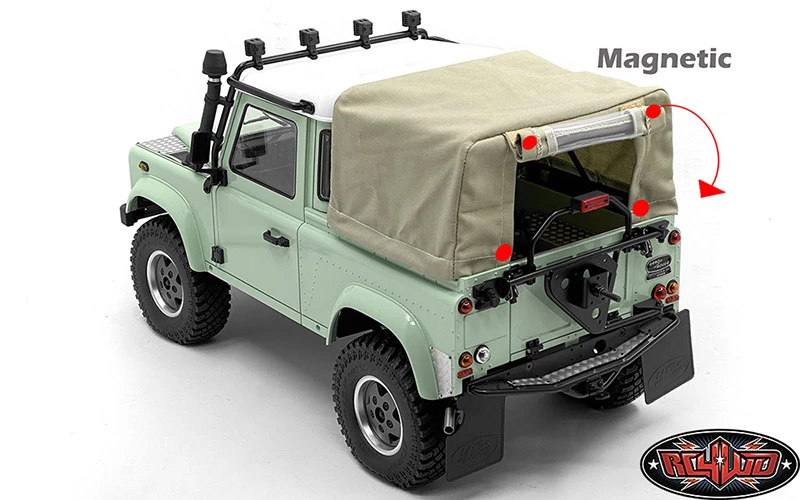 RC4WD Steel Tube Bed Cage with Soft Top for RC4WD Gelande II 2015 Land Rover Defender D90 (Pick-Up) (Tan) 10 RC4WD Steel Tube Bed Cage with Soft Top for RC4WD Gelande II 2015 Land Rover Defender D90 (Pick-Up) (Tan) - Image 8