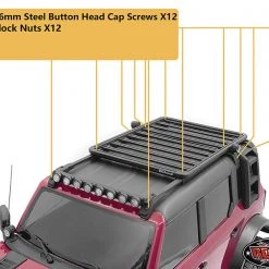 RC4WD Roof Rails and Metal Roof Rack for Traxxas TRX-4 2021 Bronco (Style B) -Cars Truck shop online VVV C1238 10