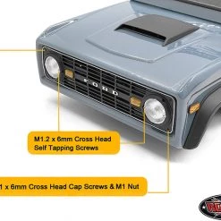 RC4WD Front Grille and Lenses for Axial SCX10 III Early Ford Bronco (Black) -Cars Truck shop online VVV C1269 6 1