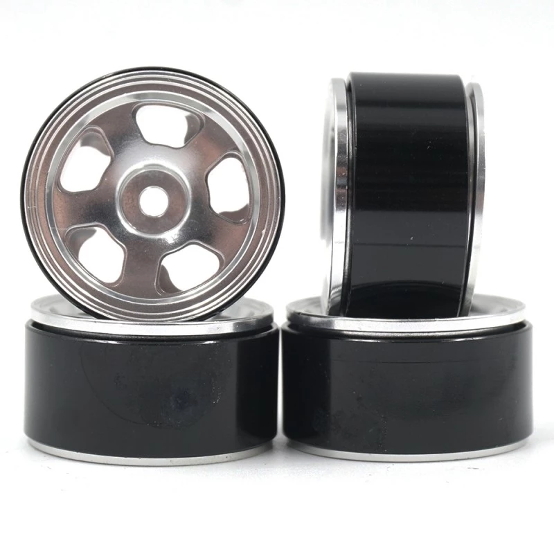 Yeah Racing Aluminum CNC 5 Spoke Beadlock Wheels for Axial SCX24 (4) - Silver 3 Yeah Racing Aluminum CNC 5 Spoke Beadlock Wheels for Axial SCX24 (4) - Silver