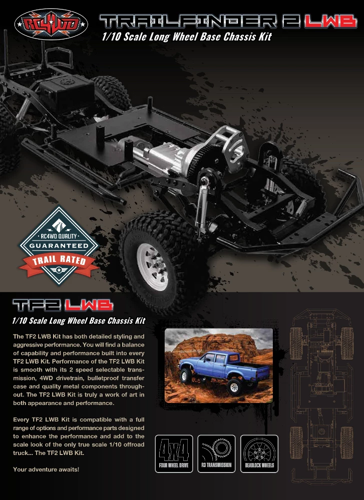 RC4WD Trail Finder 2 Truck Kit "LWB" 1/10 Scale Long Wheel Base Chassis Kit 11 RC4WD Trail Finder 2 Truck Kit "LWB" 1/10 Scale Long Wheel Base Chassis Kit - Image 9