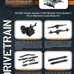 RC4WD Carbon Assault 1/10th Monster Truck Kit -Cars Truck shop online Z K0066 4