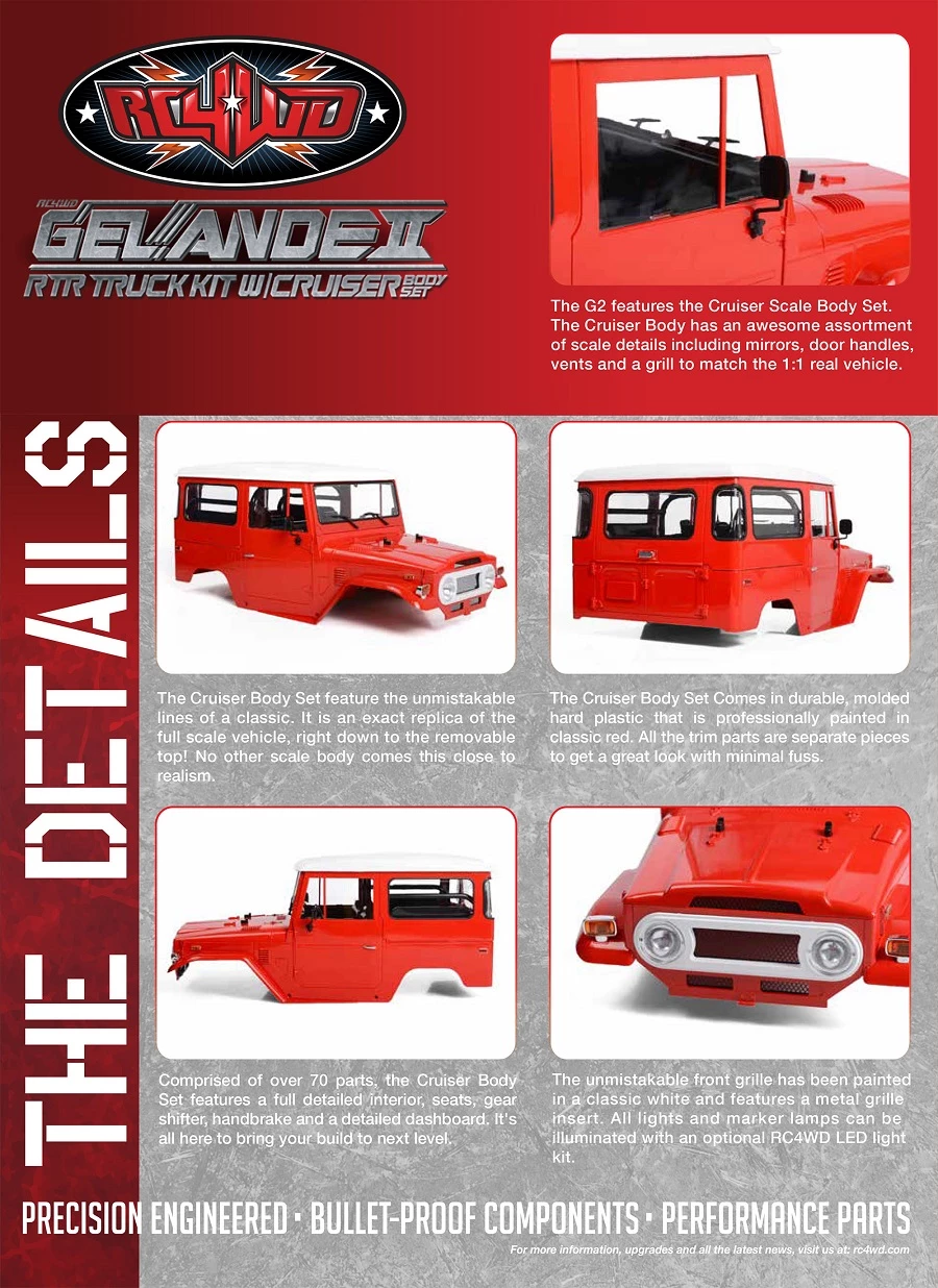RC4WD Gelande II RTR with Cruiser Body Set - Red 26 RC4WD Gelande II RTR with Cruiser Body Set - Red - Image 24