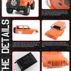 RC4WD 1/18 Gelande II RTR with Black Rock Body Set - Orange -Cars Truck shop online Z RTR0048 12 1