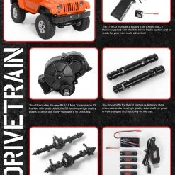 RC4WD 1/18 Gelande II RTR with Black Rock Body Set - Orange -Cars Truck shop online Z RTR0048 14